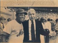 Joe Dimaggio and Willie Mays Newswire Photo